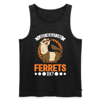 J’aime beaucoup Ferrets Frettchen - Débardeur bio Premium Homme - noir - Devant - Michal (187cm)