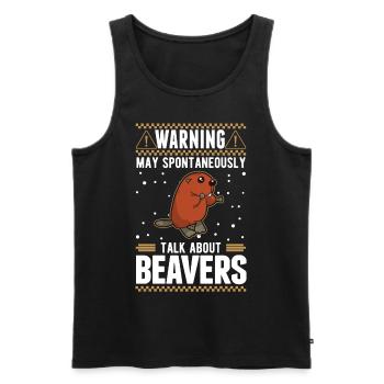 May spontaneously talk about Beavers Biber - Männer Premium Bio Tank Top - Schwarz - Vorne - Michal (187cm)