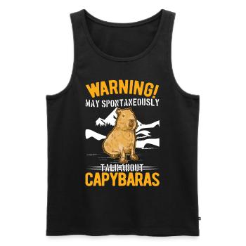 May spontaneously talk about Capybaras - Männer Premium Bio Tank Top - Schwarz - Vorne - Michal (187cm)