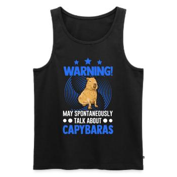 Peut parler spontanément de Capybaras - Débardeur bio Premium Homme - noir - Devant - Michal (187cm)
