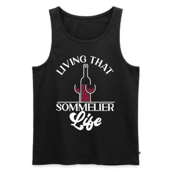 Sommelier Wine Drinking Tasting - Männer Premium Bio Tank Top - Schwarz - Vorne - AI Model Male 178 light (178cm)
