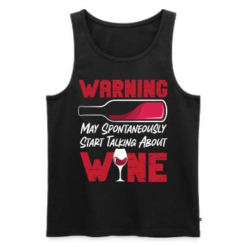 Dégustation de vin de sommelier - Débardeur bio Premium Homme - noir - Devant - AI Model Male 178 light (178cm)