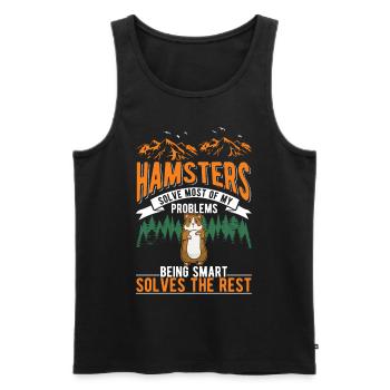 Hamster Owner Golden Hamster Hamster - Men's Premium Organic Tank Top - black - Front - AI Model Male 178 light (178cm)