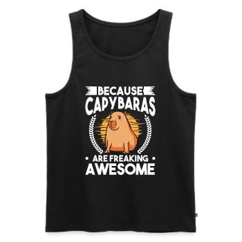Because Capybaras are freaking awesome - Männer Premium Bio Tank Top - Schwarz - Vorne - Michal (187cm)