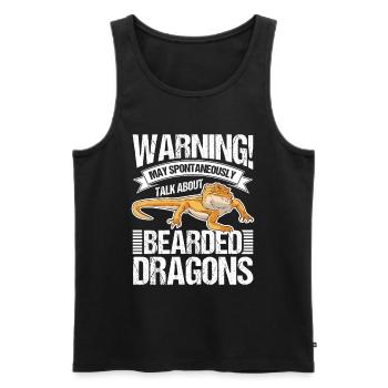 Dragon barbu Cadeau Dragon barbu - Débardeur bio Premium Homme - noir - Devant - Michal (187cm)