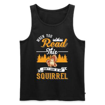 Cadeau Écureuil Gris Écureuil - Débardeur bio Premium Homme - noir - Devant - Michal (187cm)
