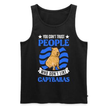 You can't trust people who don't like Capybaras - Männer Premium Bio Tank Top - Schwarz - Vorne - Michal (187cm)