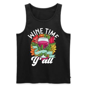 Sommelier Wine Drinking Tasting - Männer Premium Bio Tank Top - Schwarz - Vorne - Michal (187cm)