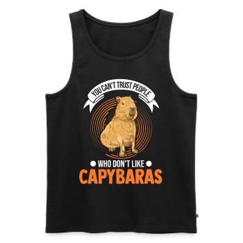 You can't trust people who don't like Capybaras - Männer Premium Bio Tank Top - Schwarz - Vorne - Michal (187cm)