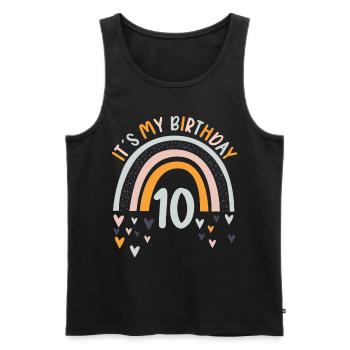 10 years old Rainbow Rainbow 10th birthday - Men's Premium Organic Tank Top - black - Front - AI Model Male 178 light (178cm)