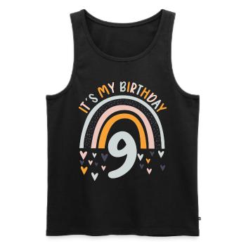 9 years old Rainbow Rainbow 9th birthday - Men's Premium Organic Tank Top - black - Front - Michal (187cm)