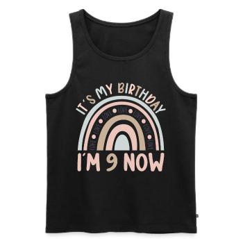 9 years old Rainbow Rainbow 9th birthday - Men's Premium Organic Tank Top - black - Front - Michal (187cm)