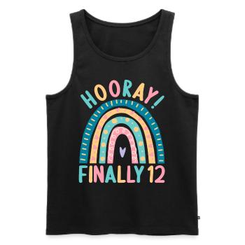 12 years old Rainbow Rainbow 12th birthday - Men's Premium Organic Tank Top - black - Front - AI Model Male 178 light (178cm)