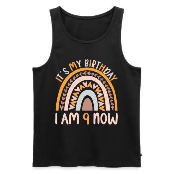 9 years old Rainbow Rainbow 9th birthday - Men's Premium Organic Tank Top - black - Front - Michal (187cm)