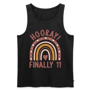 11 Jahre alt Rainbow Regenbogen 11. Geburtstag - Männer Premium Bio Tank Top - Schwarz - Vorne - AI Model Male 178 light (178cm)