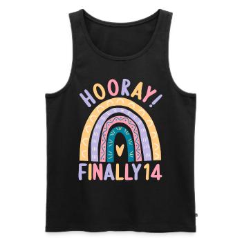 14 Jahre alt Rainbow Regenbogen 14. Geburtstag - Männer Premium Bio Tank Top - Schwarz - Vorne - AI Model Male 178 light (178cm)