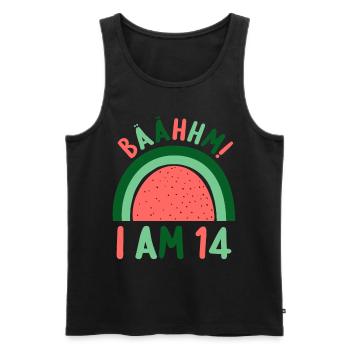 14 years old Rainbow Rainbow 14th birthday - Men's Premium Organic Tank Top - black - Front - AI Model Male 178 light (178cm)