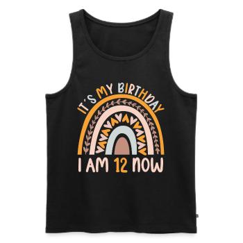 12 years old Rainbow Rainbow 12th birthday - Men's Premium Organic Tank Top - black - Front - AI Model Male 178 light (178cm)