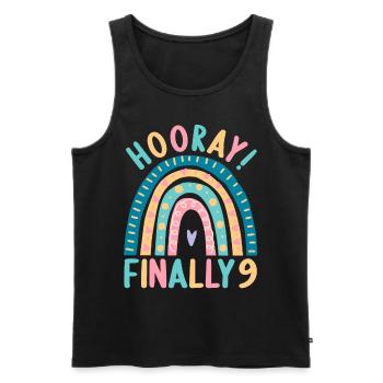 9 years old Rainbow Rainbow 9th birthday - Men's Premium Organic Tank Top - black - Front - Michal (187cm)