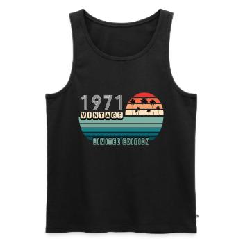 Vintage Geburtstag Geburtstag Retro 1971 Limited - Männer Premium Bio Tank Top - Schwarz - Vorne - Michal (187cm)