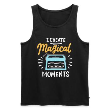 I Create Magical Moments Writer Writing Teacher - Men's Premium Organic Tank Top - black - Front - AI Model Male 178 light (178cm)