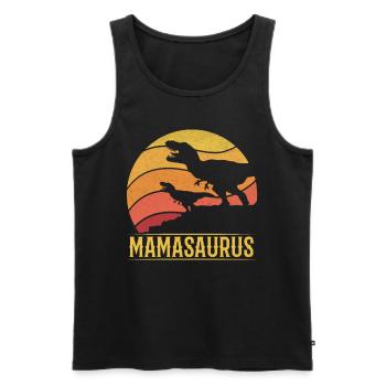 Mama Dinosaurier Mama Saurus Mama Dino Muttertag - Männer Premium Bio Tank Top - Schwarz - Vorne - Michal (187cm)