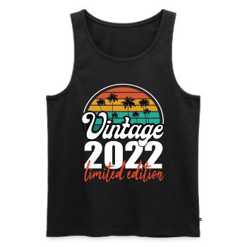 Vintage Anniversaire Anniversaire Rétro 2022 Limité - Débardeur bio Premium Homme - noir - Devant - Michal (187cm)