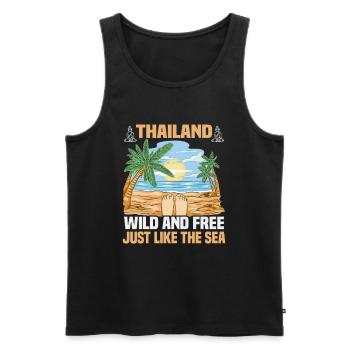 Thaïlande Beach Holiday by the Sea Design Beach Motif - Débardeur bio Premium Homme - noir - Devant - Michal (187cm)