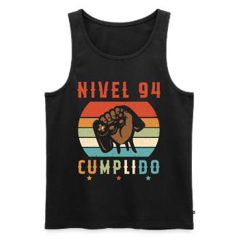 Niveau 94 Complet - Débardeur bio Premium Homme - noir - Devant - Michal (187cm)