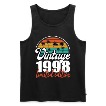 Vintage Geburtstag Geburtstag Retro 1998 Limited - Männer Premium Bio Tank Top - Schwarz - Vorne - Michal (187cm)