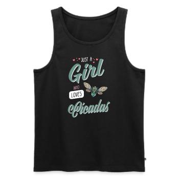 Zikade I Insektenforscher Insekten Motiv - Männer Premium Bio Tank Top - Schwarz - Vorne - AI Model Male 178 light (178cm)