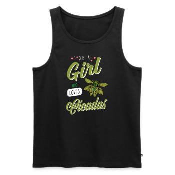 Zikade I Insektenforscher Insekten Motiv - Männer Premium Bio Tank Top - Schwarz - Vorne - AI Model Male 178 light (178cm)