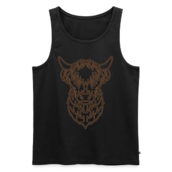 Highland Cattle cow with cow motif - Men's Premium Organic Tank Top - black - Front - Michal (187cm)
