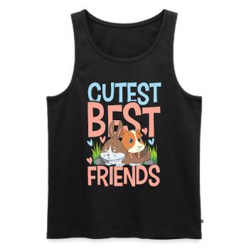 Cutest Best Friends für einen Haustierbesitzer - Männer Premium Bio Tank Top - Schwarz - Vorne - Michal (187cm)