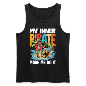 My Inner Pirate Made Me Do It für einen Piraten - Männer Premium Bio Tank Top - Schwarz - Vorne - AI Model Male 178 light (178cm)