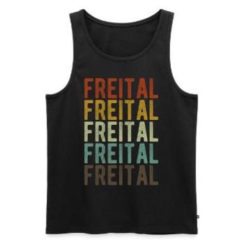 Freital Stadt Retro Vintage - Männer Premium Bio Tank Top - Schwarz - Vorne - Michal (187cm)