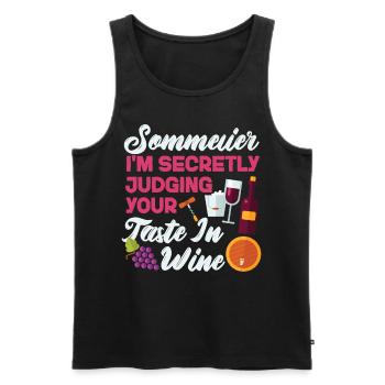 Sommelier Wine Drinking Tasting - Männer Premium Bio Tank Top - Schwarz - Vorne - AI Model Male 178 light (178cm)