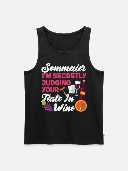 Sommelier Wine Drinking Tasting - Men's Premium Organic Tank Top - black