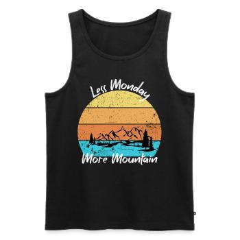 Less monday more mountain - Männer Premium Bio Tank Top - Schwarz - Vorne - Michal (187cm)
