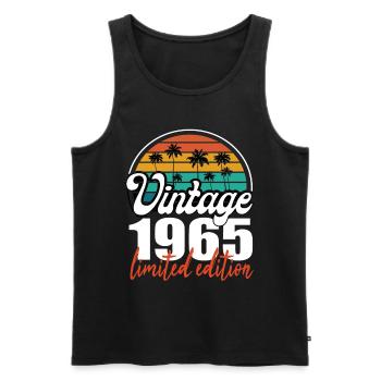 Vintage Geburtstag Geburtstag Retro 1965 Limited - Männer Premium Bio Tank Top - Schwarz - Vorne - Michal (187cm)