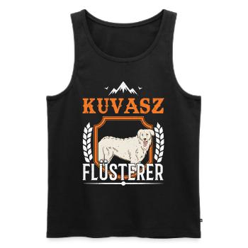 Kuvasz Flüsterer - Männer Premium Bio Tank Top - Schwarz - Vorne - Michal (187cm)