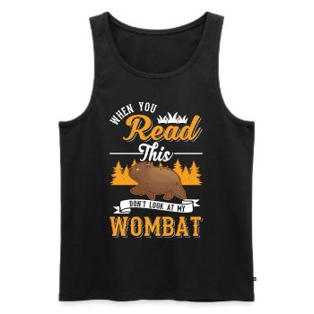 Cadeau Wombat australien - Débardeur bio Premium Homme - noir - Devant - Michal (187cm)