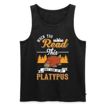 Schnabeltier Platypus - Männer Premium Bio Tank Top - Schwarz - Vorne - AI Model Male 178 light (178cm)