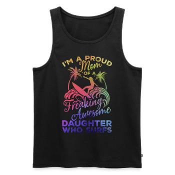 Surfer stolze Mutter einer verdammt tollen - Männer Premium Bio Tank Top - Schwarz - Vorne - AI Model Male 178 light (178cm)