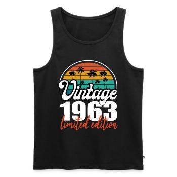 Vintage Geburtstag Geburtstag Retro 1963 Limited - Männer Premium Bio Tank Top - Schwarz - Vorne - Michal (187cm)