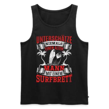 Unterschätze niemals einen alten Mann mit einem - Männer Premium Bio Tank Top - Schwarz - Vorne - Michal (187cm)