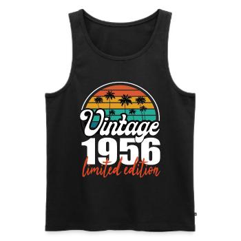 Vintage Geburtstag Geburtstag Retro 1956 Limited - Männer Premium Bio Tank Top - Schwarz - Vorne - Michal (187cm)