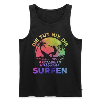 Surfing Wassersport Surfer Die tut nix die will - Männer Premium Bio Tank Top - Schwarz - Vorne - Michal (187cm)