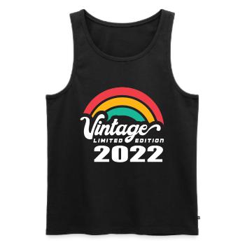 Vintage Anniversaire Anniversaire Rétro 2022 Limité - Débardeur bio Premium Homme - noir - Devant - Michal (187cm)