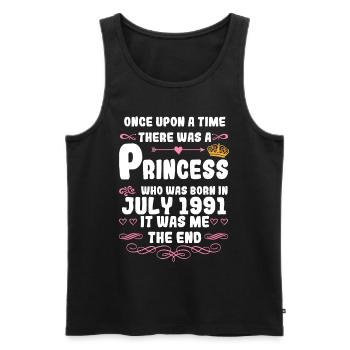 Es war einmal eine Prinzessin. Juli 1991 Geburtsta - Männer Premium Bio Tank Top - Schwarz - Vorne - Michal (187cm)